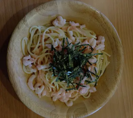 小エビのタラコソース